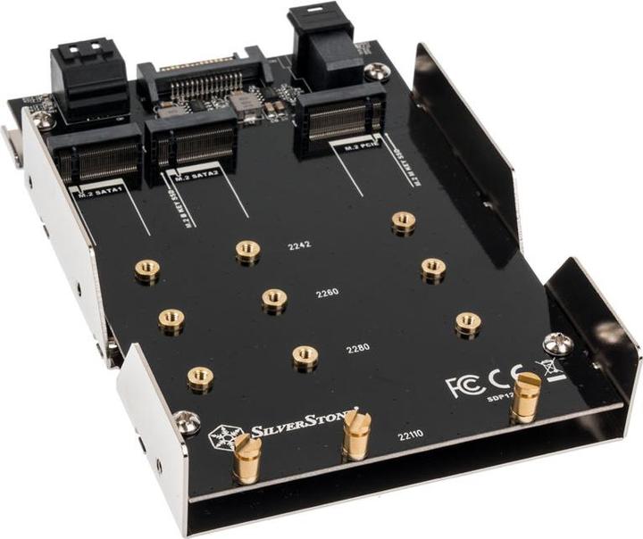 Silverstone SDP12 - Drive bay adapter - 3.5" to 3 x M.2 (8.9 cm to 3 x M.2)