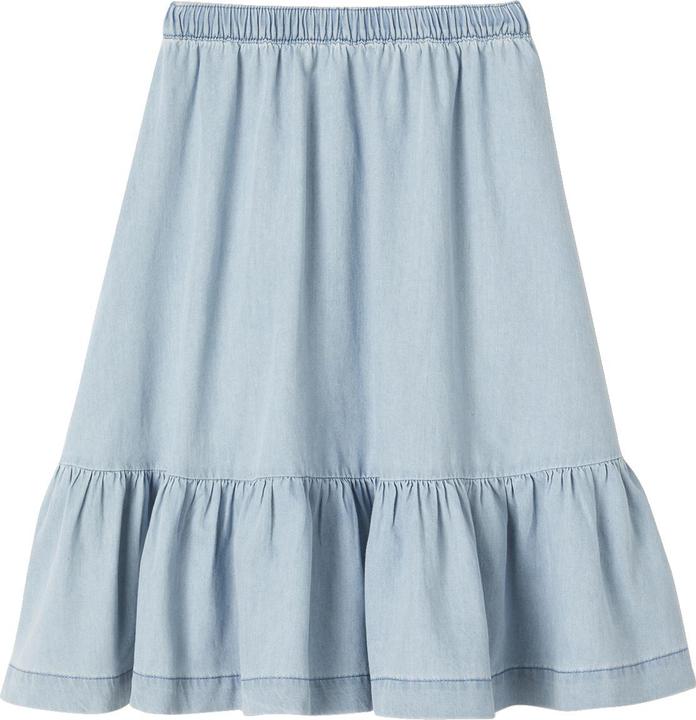 Actual product image Vertbaudet Girls' flounce skirt in light denim (92)