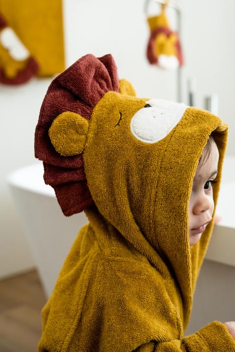 Image du produit Kikadu Peignoir Lion jaune moutarde T. 4-5 (GOTS)