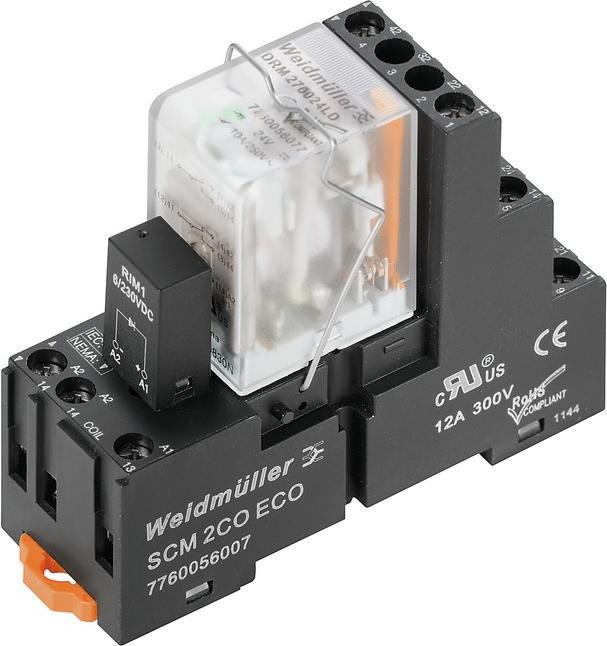 Produktbild Weidmüller Schaltrelais 230V/AC 4W IP20 27x75x65mm 1542450000