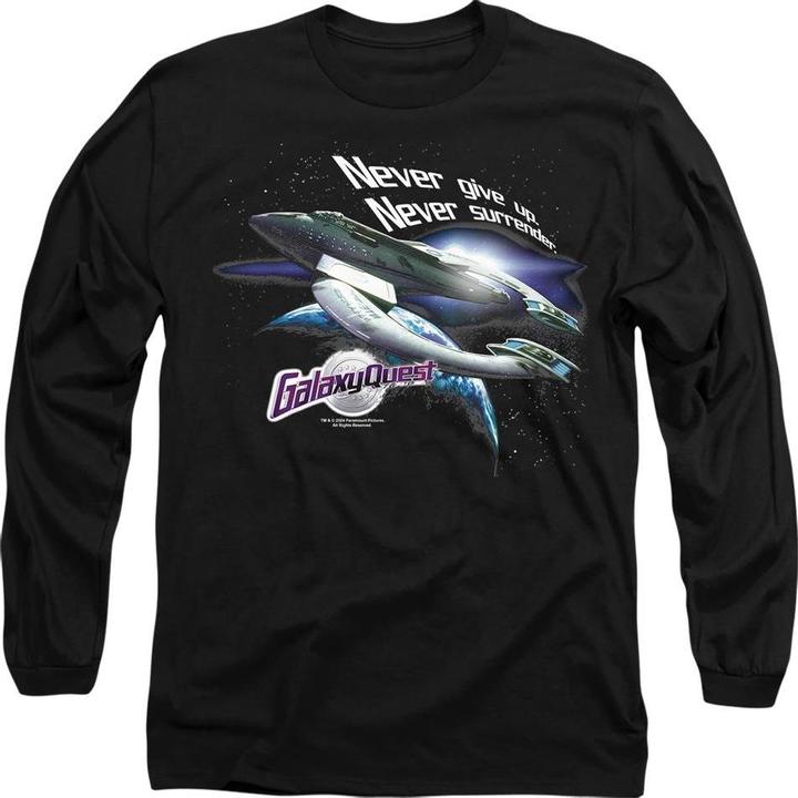 Actual product image Galaxy Quest Unisex Adult Never Surrender T-Shirt (XL)