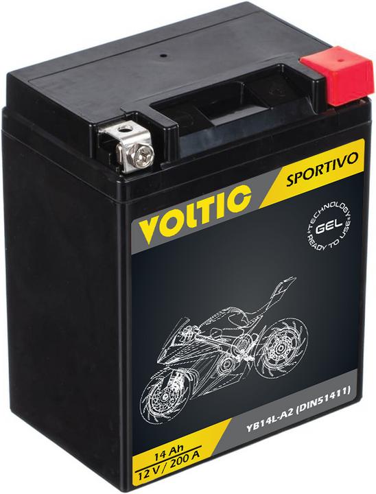 Voltic Sportivo GEL YB14L-A2 motorcycle battery (DIN 51411) (12 V, 14 Ah, 200 A)