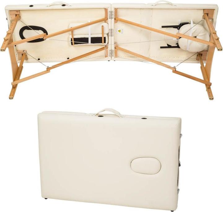 Produktbild tectake 2 Zonen Massageliege-Set Freddi mit 5cm Polsterung, Rollen und Holzgestell