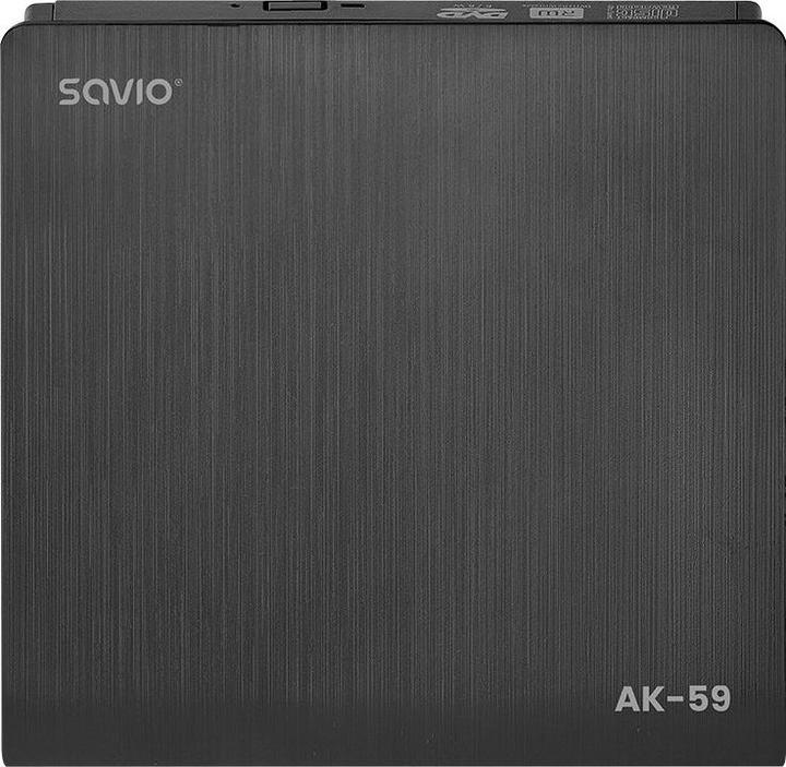 Image du produit Savio AK-59 Enregistreur CD/DVD externe ultraplat R/RW - USB-C/USB-A noir (Graveur de CD, Graveur de DVD)