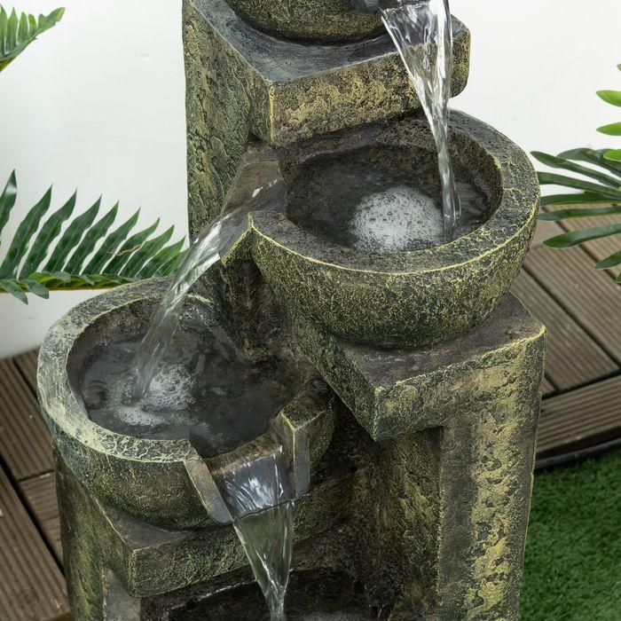 Image du produit Swisshandel24 Gartenbrunnen, einstellbare Strömung, Kunstharz, grau