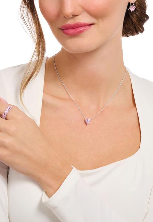 Produktbild Thomas Sabo Kette mit pinkfarbenem Herz-Anhänger Silber (925 Sterlingsilber, 40 - 45 cm)