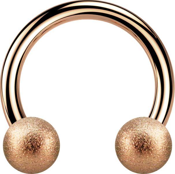 Produktbild Star Piercing Micro Circular Barbell rosegold mit zwei Kugeln gesprenkelt (ohne Messing, Chirurgenstahl 316L)