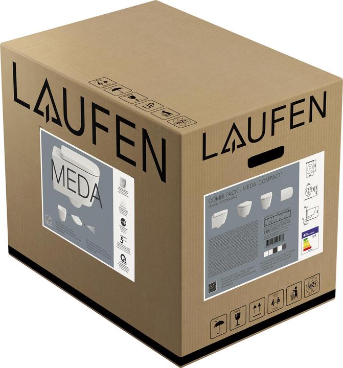 Image du produit Laufen Meda Ensemble de WC suspendu Advanced compact, Silent Flush, 360x490mm, siège de WC avec cou