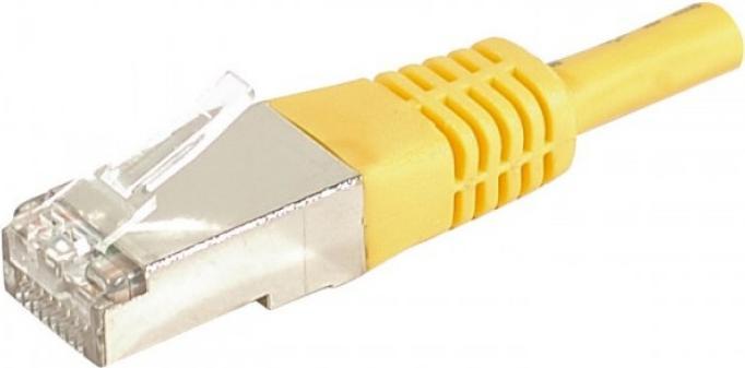 Actual product image Exertis Connect Patch cable F/UTP, CAT.6a, yellow, 10.0 m For 10 Gigabit/s, with especially narrow bend protection (F/UTP, CAT6a, 10 m)
