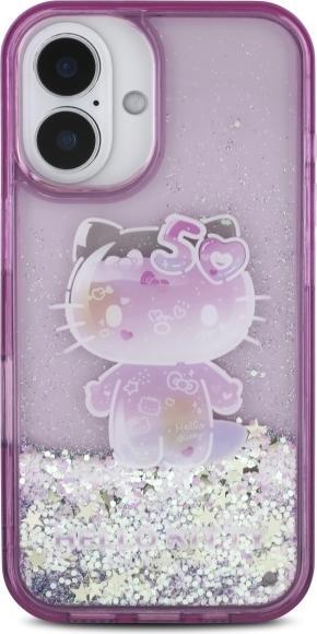 Actual product image Hello Kitty HKHCP16SL50PPU iPhone 16 6.1" fioletowy/purple hardcase Liquid Glitter 50TH Anniver (Apple iPhone 16)
