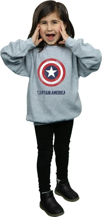 Produktbild Captain America Shield Text Sweatshirt Mädchen (140, 146)