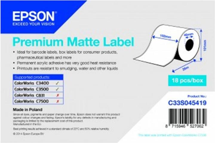 Actual product image Epson Premium Matte Label