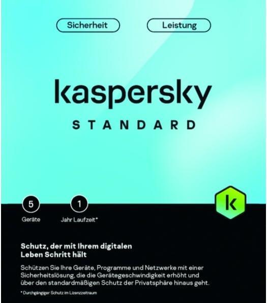 Immagine prodotto Kaspersky Standard (5 PC) (1 Utente, 12 mesi)