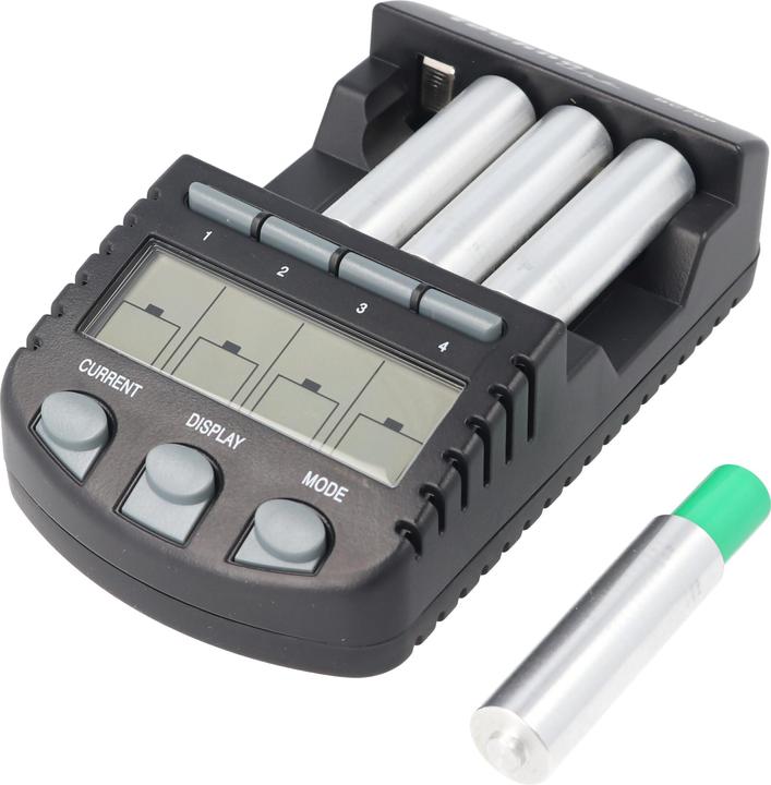 Actual product image AccuCell Lady LR1 Size N NiMH Battery, Charging Adapter and LCD Charger (4 pcs., N, 500 mAh, Battery + charger)