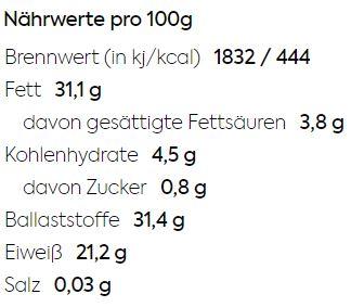 Valeurs nutritives et ingrédients KoRo Graines de chia (1000 g)