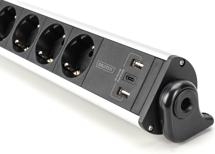 Image du produit Digitus Bloc multiprise en aluminium 6x 2xUSB-A/1xUSB-C (6 x, USB-C, USB-A, 1.50 m)
