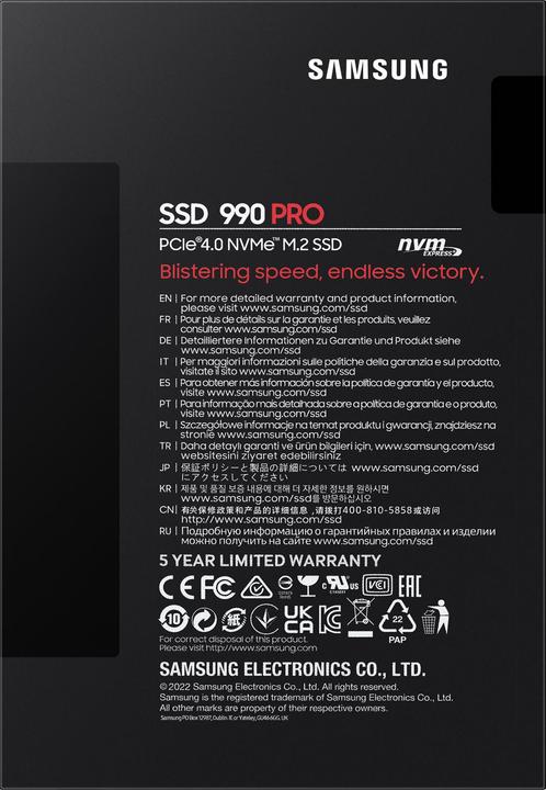 Produktbild Samsung 990 Pro (1000 GB, M.2 2280)