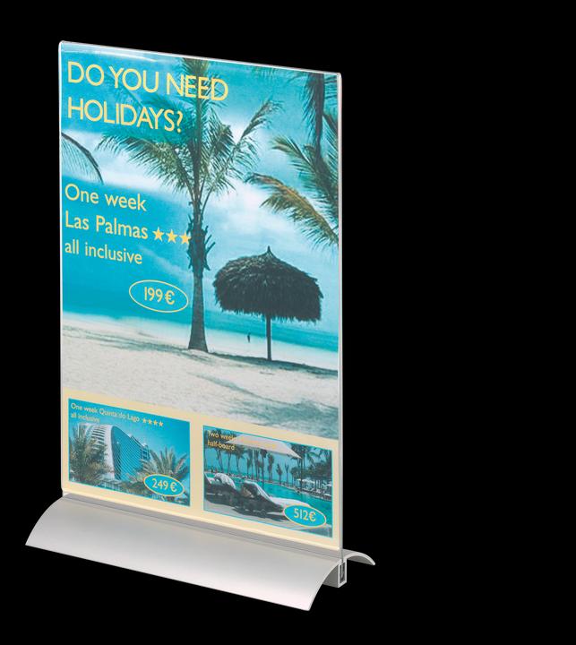 Image du produit Durable Présentoir de table, acrylique avec base en aluminium (A4)