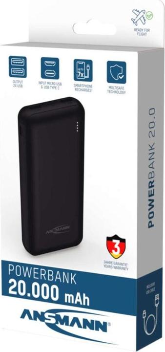 Produktbild Ansmann Powerbank 20.8 (20000 mAh, 74 Wh)