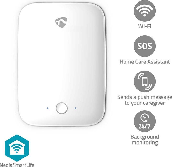 Immagine prodotto Nedis Rilevatore di movimento Wi-Fi | Raggio di rilevamento: 7 m | Campo visivo effettivo (orizzontale): (7 m)