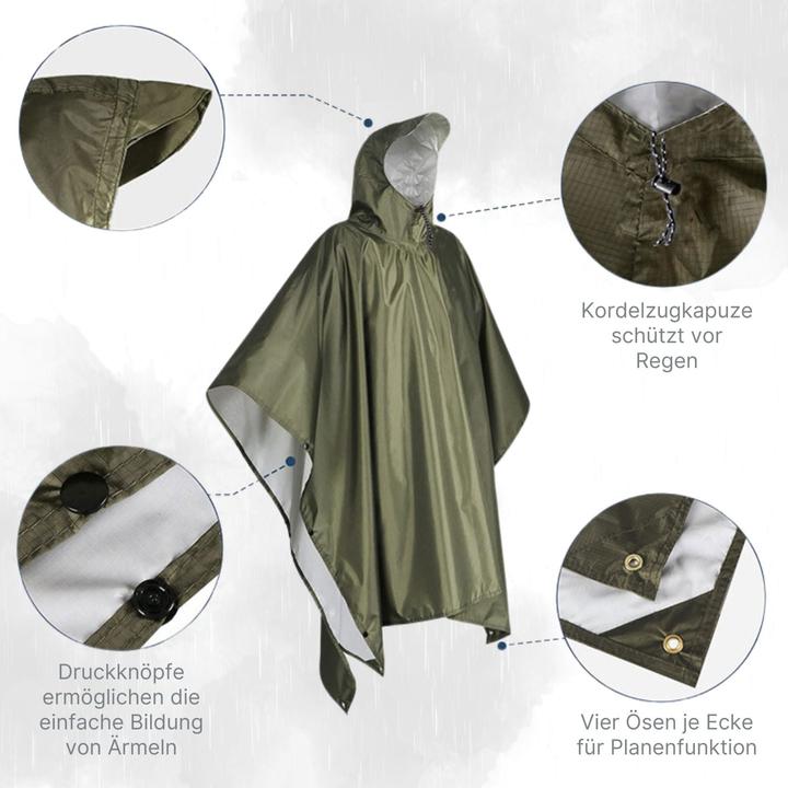 Actual product image Hermex Rain poncho Rain cape Rain cape Rain jacket Water protection poncho (One size)