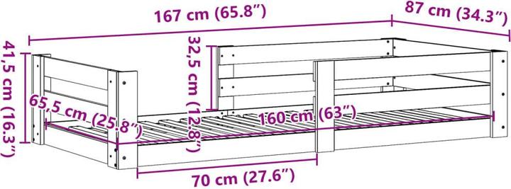 Image du produit VidaXL Lit sans matelas (80 x 160 cm)
