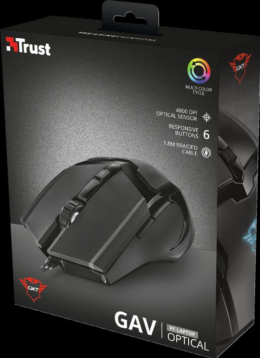 Actual product image Trust GXT 101 Mouse Ambidextrous USB Type-A 4800 DPI (Cable)