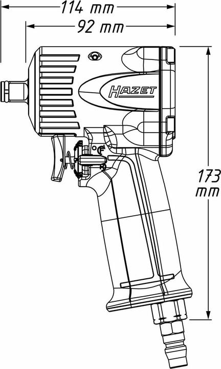 Produktbild HAZET Schlagschrauber ∙ extra kurz 9012M ∙ Lösemoment maximal: 1100 Nm ∙ Vierkant 12,5 mm (1/2 Zoll… (Druckluft)