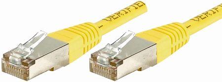Actual product image Exertis Connect Patch cable F/UTP, CAT.6a, yellow, 10.0 m For 10 Gigabit/s, with especially narrow bend protection (F/UTP, CAT6a, 10 m)