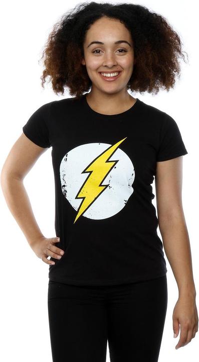 Actual product image Womens/Ladies Flash Distressed Logo Cotton T-Shirt (L)
