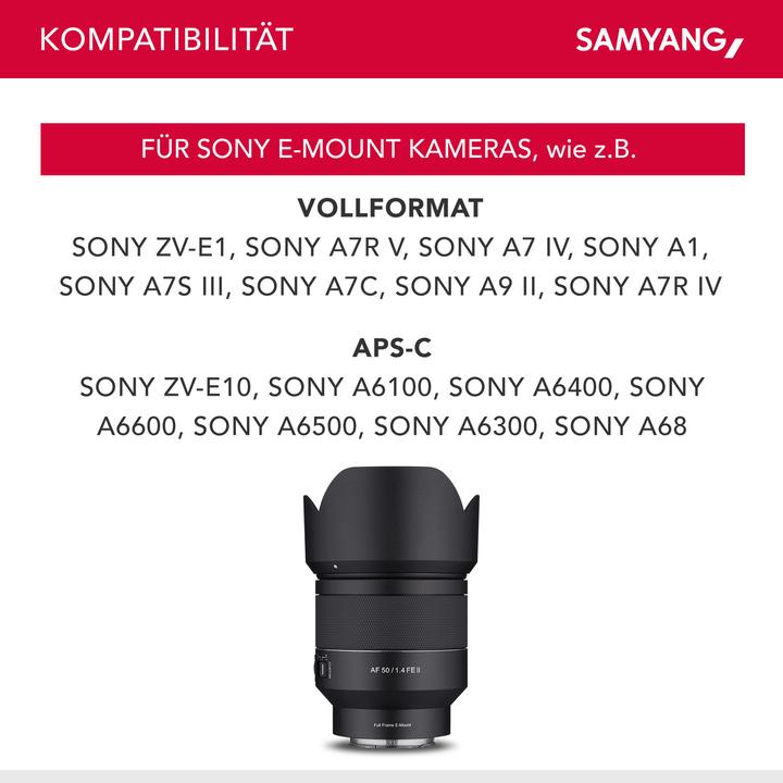 Produktbild Samyang AF 50mm f/1.4 Mark II, Sony E (Sony E, Vollformat)