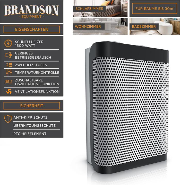 Actual product image Brandson Fan heater (1500 W)