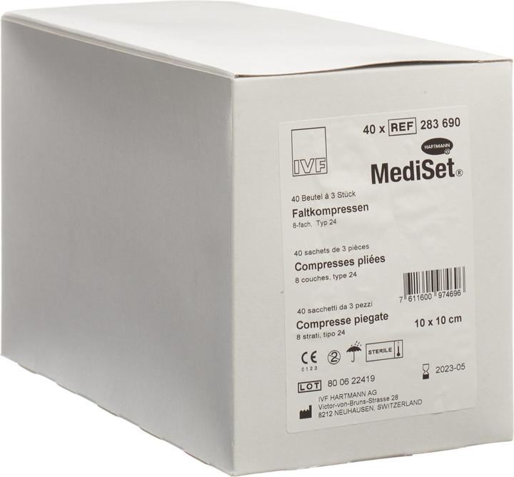 Produktbild Mediset Faltkompressen Typ 24 10x10cm 8 fach steril