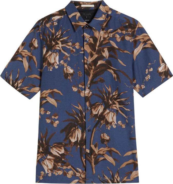 Actual product image Ted Baker Unisex Adult Belmar Linen Blend Short-Sleeved Shirt (S)