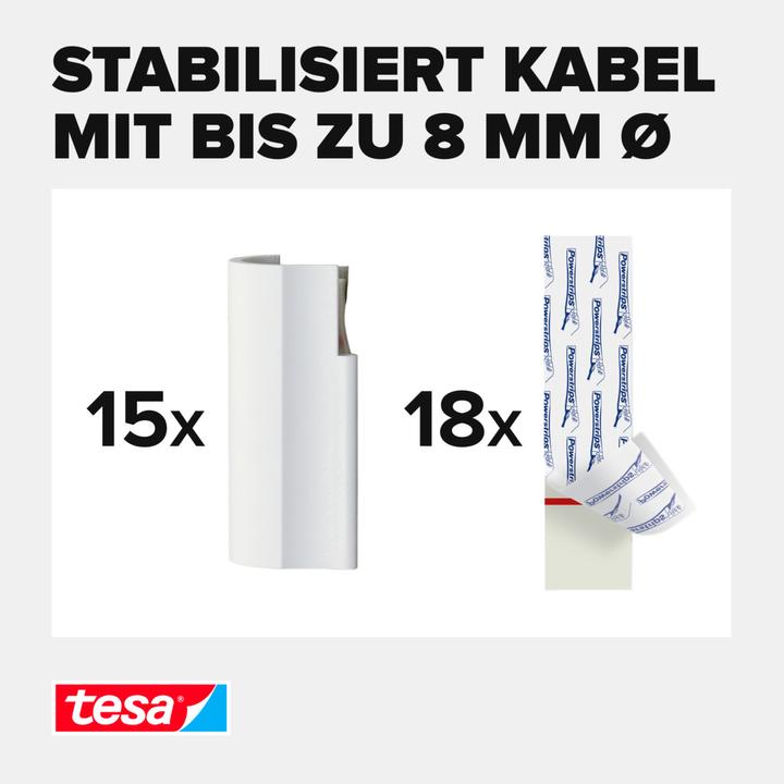 Produktbild tesa 3x Powerstrips Kabelclip