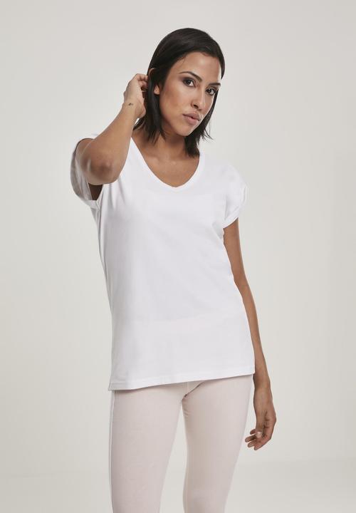 Produktbild Urban Classics Ladies Round V-Neck Extended Shoulder Tee (XL)
