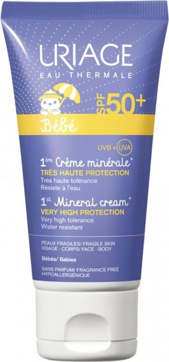 Uriage SUN BABY mineral cream SPF50+ 50 ml (Sonnencreme Gesicht, SPF 50, 50 ml)