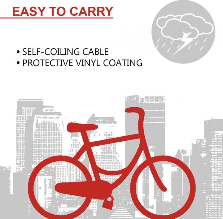 Actual product image Master Lock Spiral cable lock set 3-piece (180 cm)