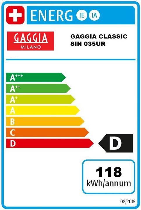 Etichetta energetica Gaggia RI9481/19 GAG.ESPR.CLASSIC EVO ARANCIONE
