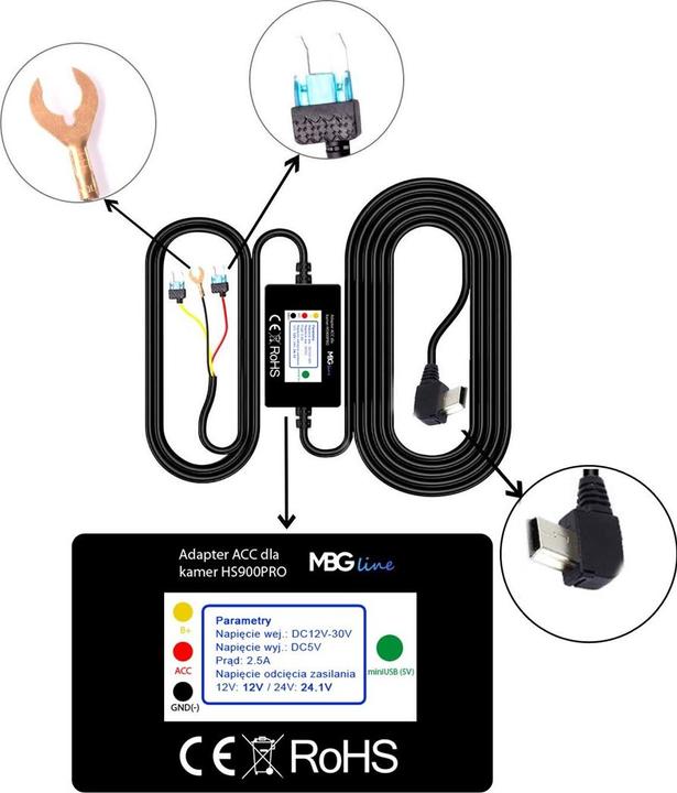 Productafbeelding MBG Line Videorecorder Spiegel HS900 Pro Sony (Ingebouwde microfoon, Ingebouwd display, Bluetooth, WiFi, QHD)