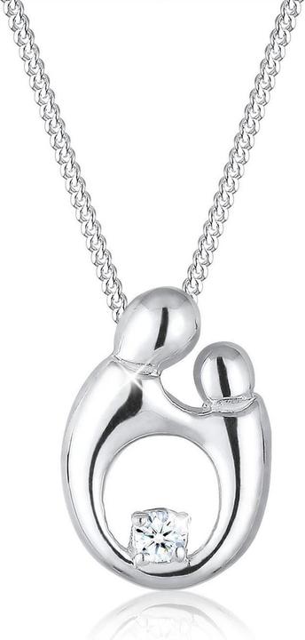 Diamore Merkmale Halskette Mutter Kind elegantes Diamant (0,03 ct.) 925 Silber (925 Sterlingsilber)