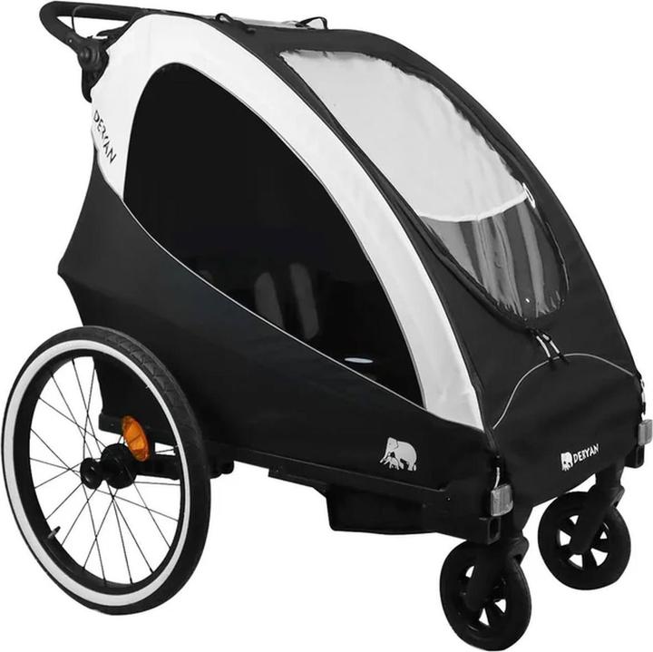 Immagine prodotto Deryan 3in1 Fahrradanhänger für 2 Kinder