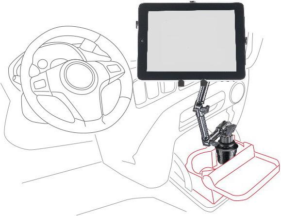 Produktbild Rensi KFZ-Tablethalter zur Befestigung im Becherhalter