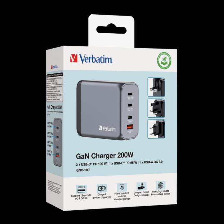 Actual product image Verbatim GNC-200 GaN Charger (200 W)