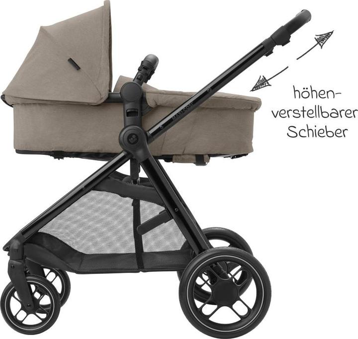 Produktbild Maxi-Cosi Zelia 3 Luxe Twillic Truffle Fr (Black glossy frame & Black Leather)