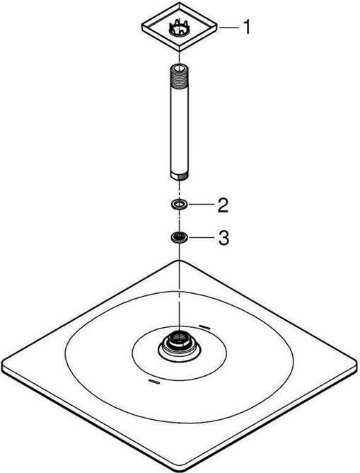 Produktbild Grohe Kopfbrause Set Rainshower Mono Cube 310 EcoJoy 26566000 31x31 cm inkl. Deckenanschluss 14,2 c (9 l/min)