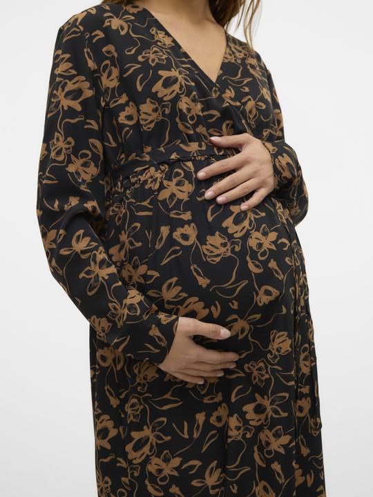 Image du produit Mamalicious Coupe normale Col en V Manches étroites Robe midi (L)