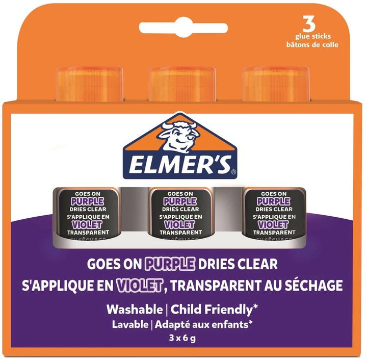 Actual product image Elmer's Glue stick set Disappearing 6 g à 3 pieces, violet