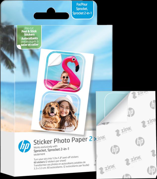 Image du produit HP Zink Paper Sprocket Luna 30-pack 2x3 Prédécoupé 1.3x1.3 autocollant (HPIZ2X330C)