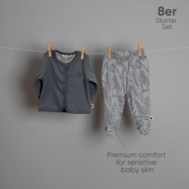 Image du produit TotsTale Premium 8-tlg. Newborn Starter-Set – Babykleidung aus Bio-Baumwolle – Geschenk zur Geburt (50, 56, 62, 68)